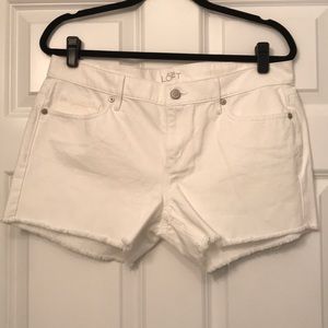 Loft white denim cutoff shorts